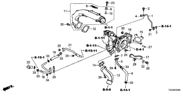 Genuine Honda 2017-2021 Civic Type-R FK8 Turbocharger Water Pipe - B