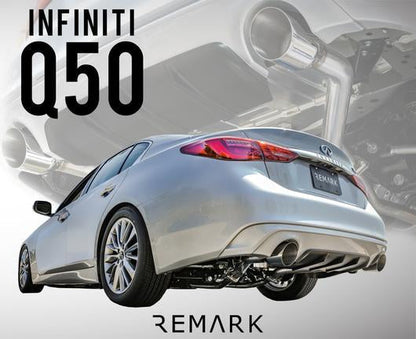 REMARK Axleback Exhaust. Infiniti Q50. Stainless Double Wall Tip