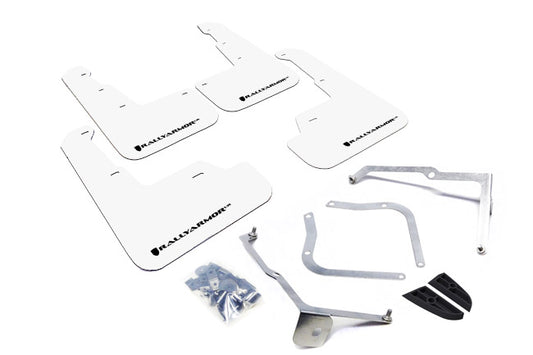 Rally Armor 15+ Subaru WRX & STi Sedan Only UR White Mud Flap w/ Black Logo