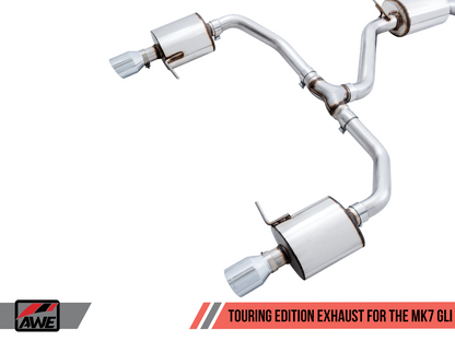AWE Touring Edition Exhaust for MK7 Jetta GLI w/ High Flow Downpipe (not included) - Chrome Silver Tips