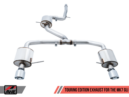 AWE Touring Edition Exhaust for MK7 Jetta GLI w/ High Flow Downpipe (not included) - Chrome Silver Tips