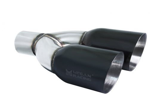 Megan Racing Universal Twin Black Chrome 3.5-Inch Tips (2.5-Inch Piping) - Driver Side