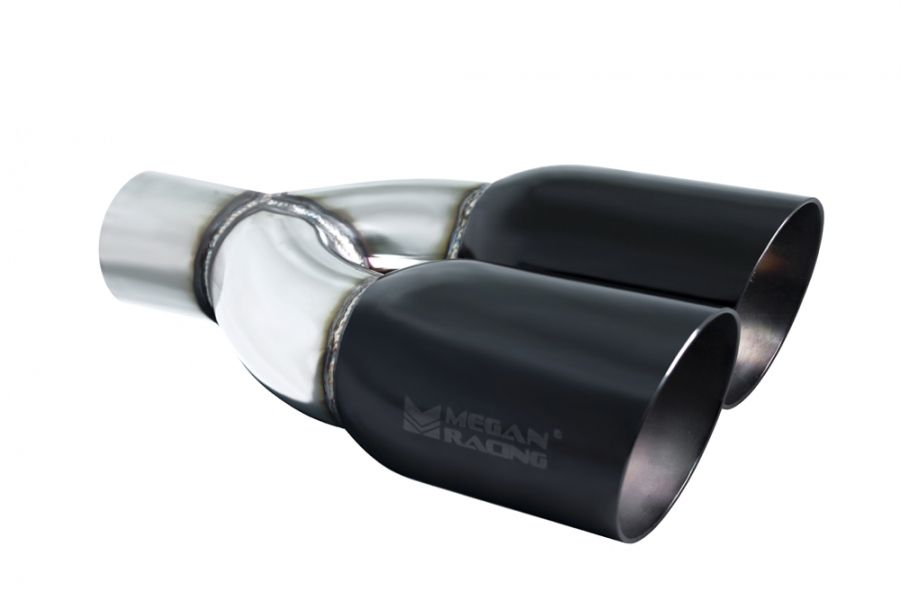 Megan Racing Universal Twin Black Chrome 3.5-Inch Tips (2.5-Inch Piping) - Passenger Side
