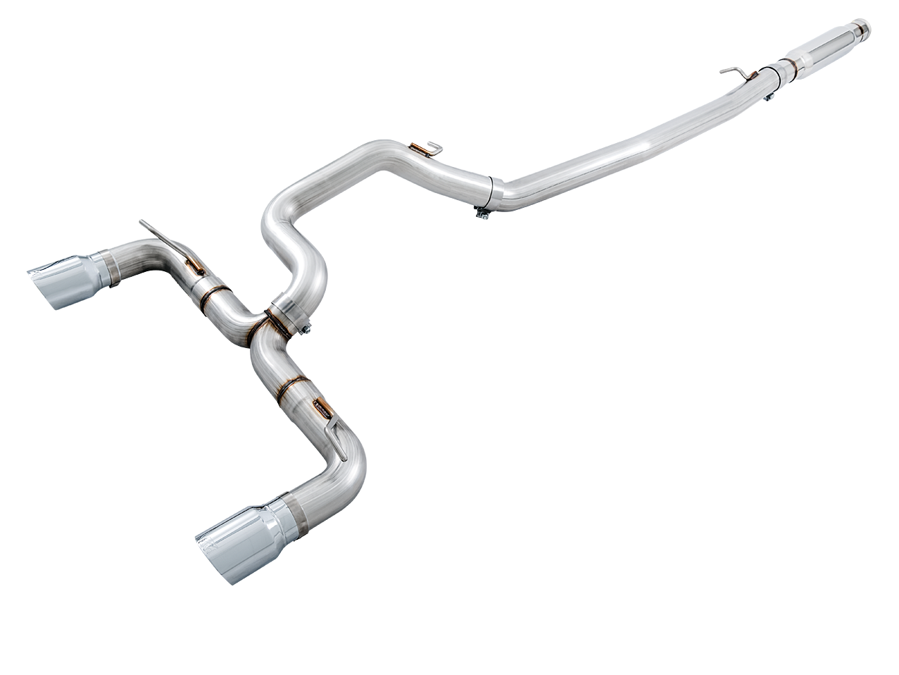 AWE Ford Focus RS Track Edition Cat-back Exhaust - Chrome Silver Tips