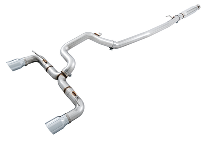 AWE Ford Focus RS Track Edition Cat-back Exhaust - Chrome Silver Tips