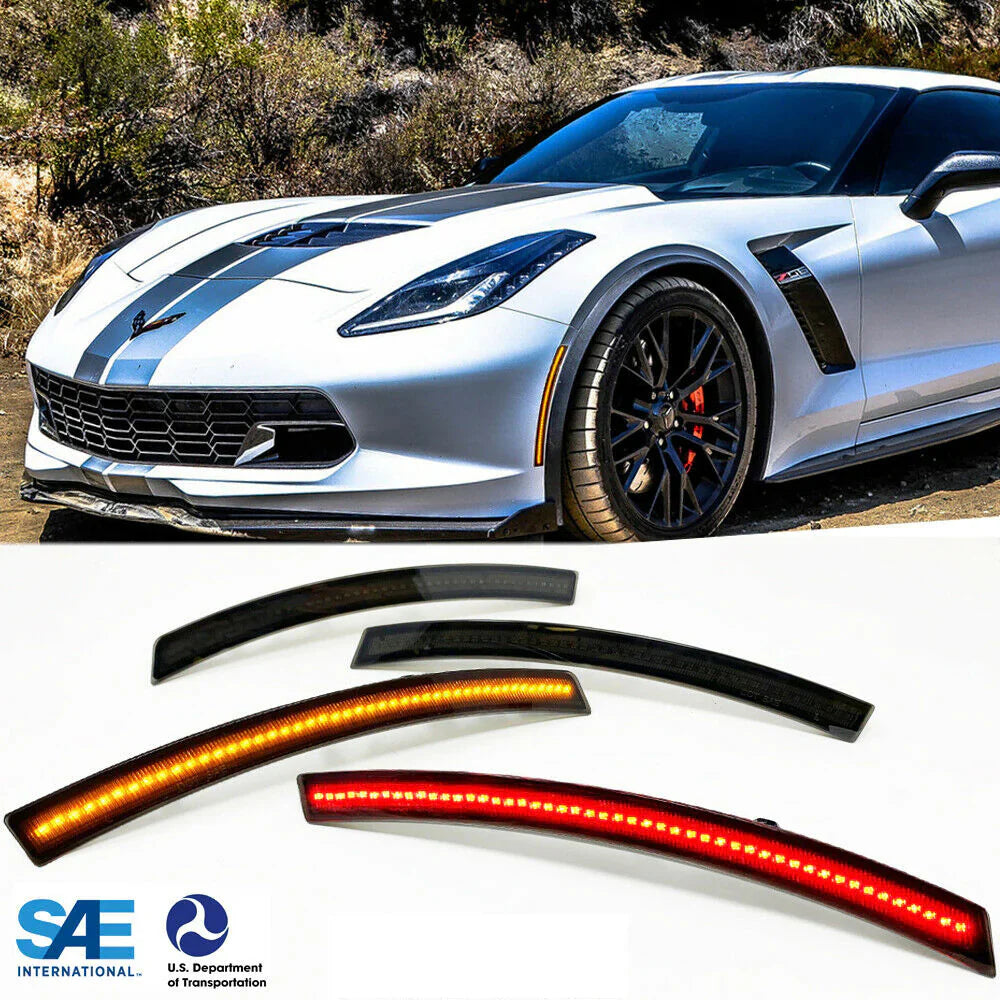 Corvette C7 Laser LED Side Marker Assemblies [Smoked Lens]
