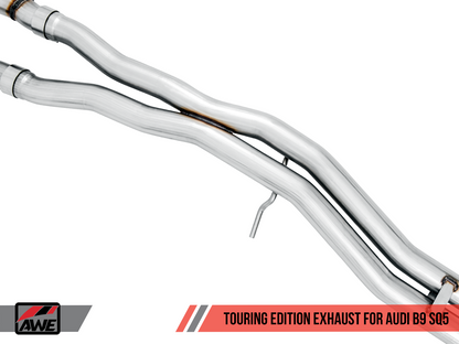 AWE Touring Edition Exhaust for Audi B9 SQ5 - Resonated - No Tips (Turn Downs)