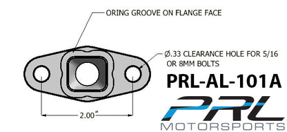 T3/T4 Turbo -10AN Ported Oil Drain Flange Standard