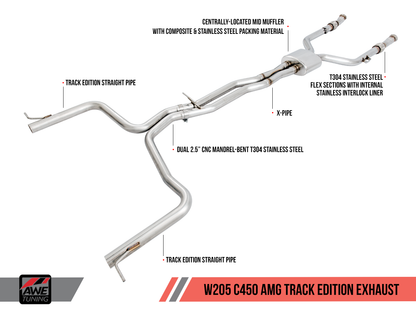 AWE Track Edition Exhaust for Mercedes-Benz W205 AMG C43 / C450 / C400