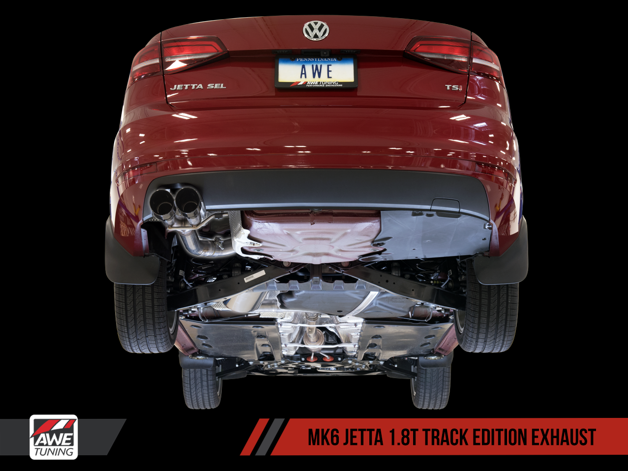 AWE Track Edition Exhaust for MK6 GLI 2.0T - MK6 Jetta 1.8T - Diamond Black Tips