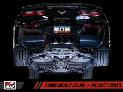 AWE Touring Edition Axleback Exhaust for C7 Corvette without AFM Valves - Z06 / ZR1 / Z51 Manual 17+ / GS Manual -- Diamond Black Tips