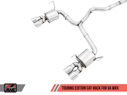 AWE Touring Edition Exhaust for 2015+ VA WRX Sedan - Chrome Silver Quad Tips (102mm)